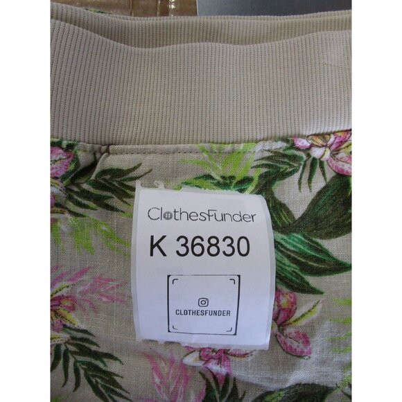 J Jill Pants Large Petites Love Linen Crop Wide Leg Floral Pull On - Picture 9 of 9